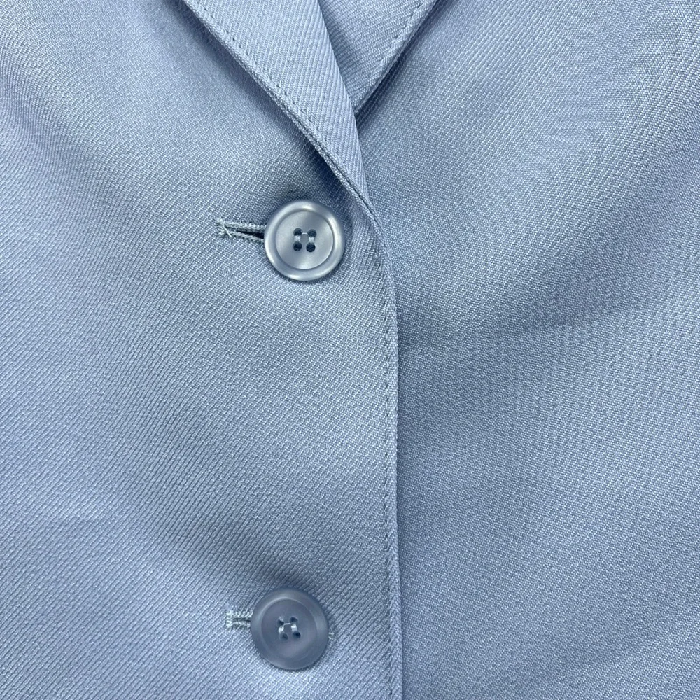 Alfred Dunner 2 Piece Pant Suit Set Women 12 Blue Notch Lapel Formal Office Wear